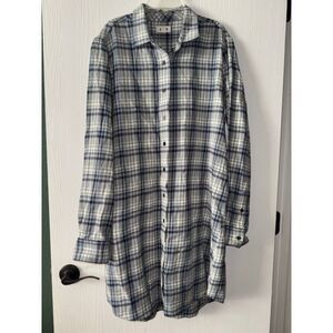 Pact fireside flannel long shirt tunic dress